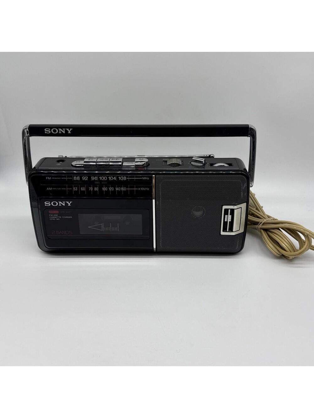 Vintage Sony Cassette Portable AM/FM Radio Tape Player Boombox CFM-140 Tested